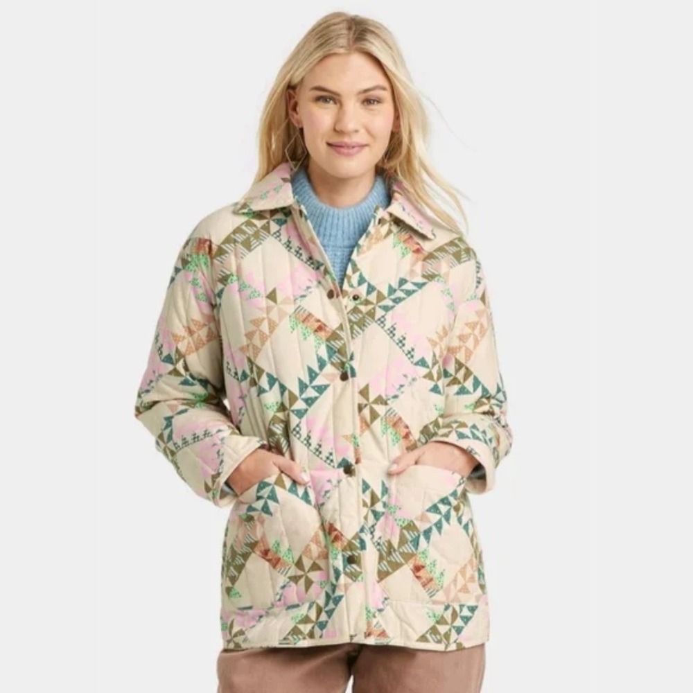 Universal‎ Thread | Quilted Patchwork Button Up J… - image 1